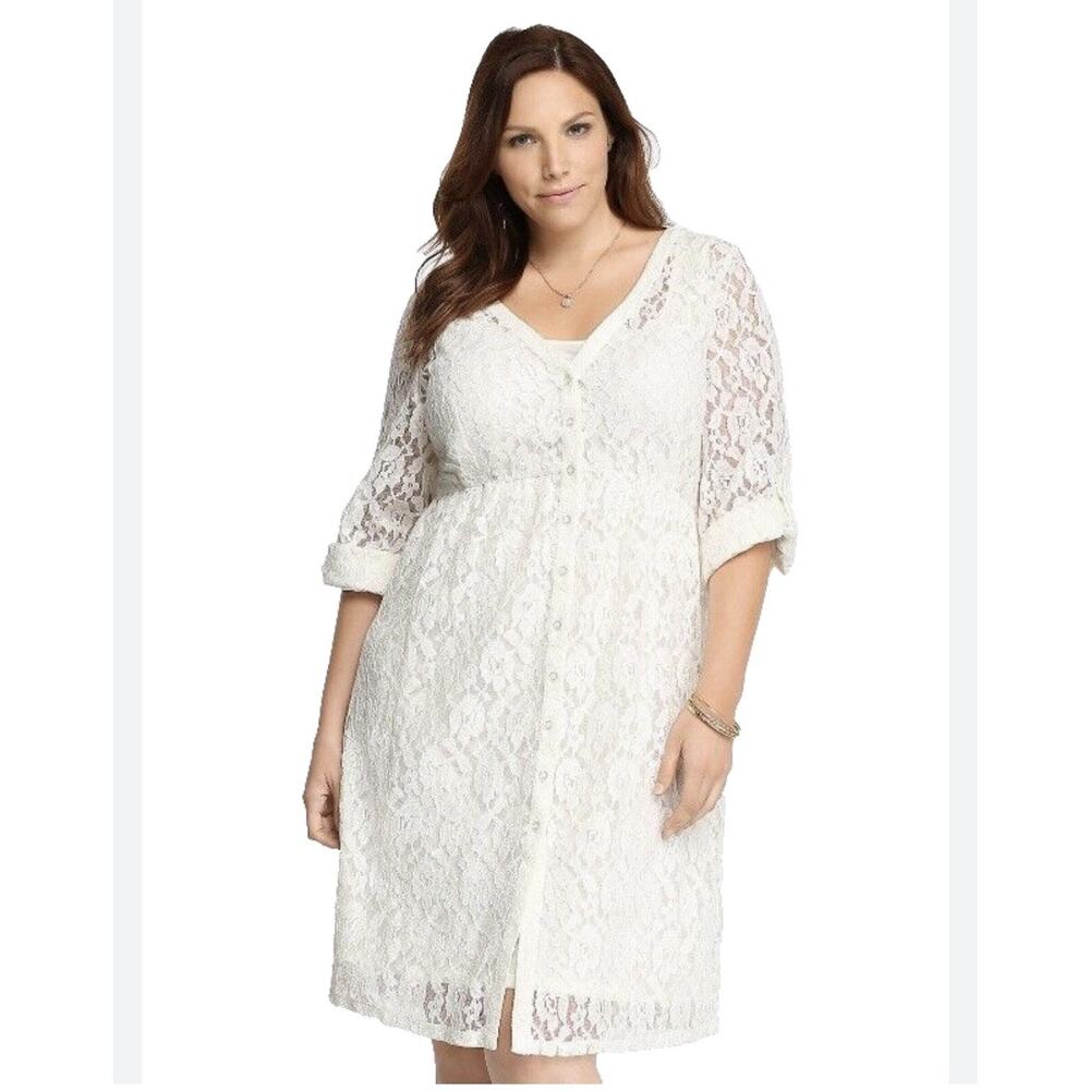 Torrid Ivory Lace Shirt Dress Size 5X NEW NWT